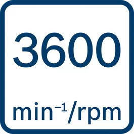 回転数：3600min-1（回転/分） 